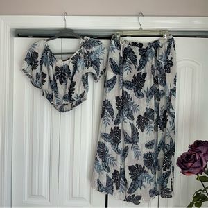 Two Piece Crop Top and Skirt